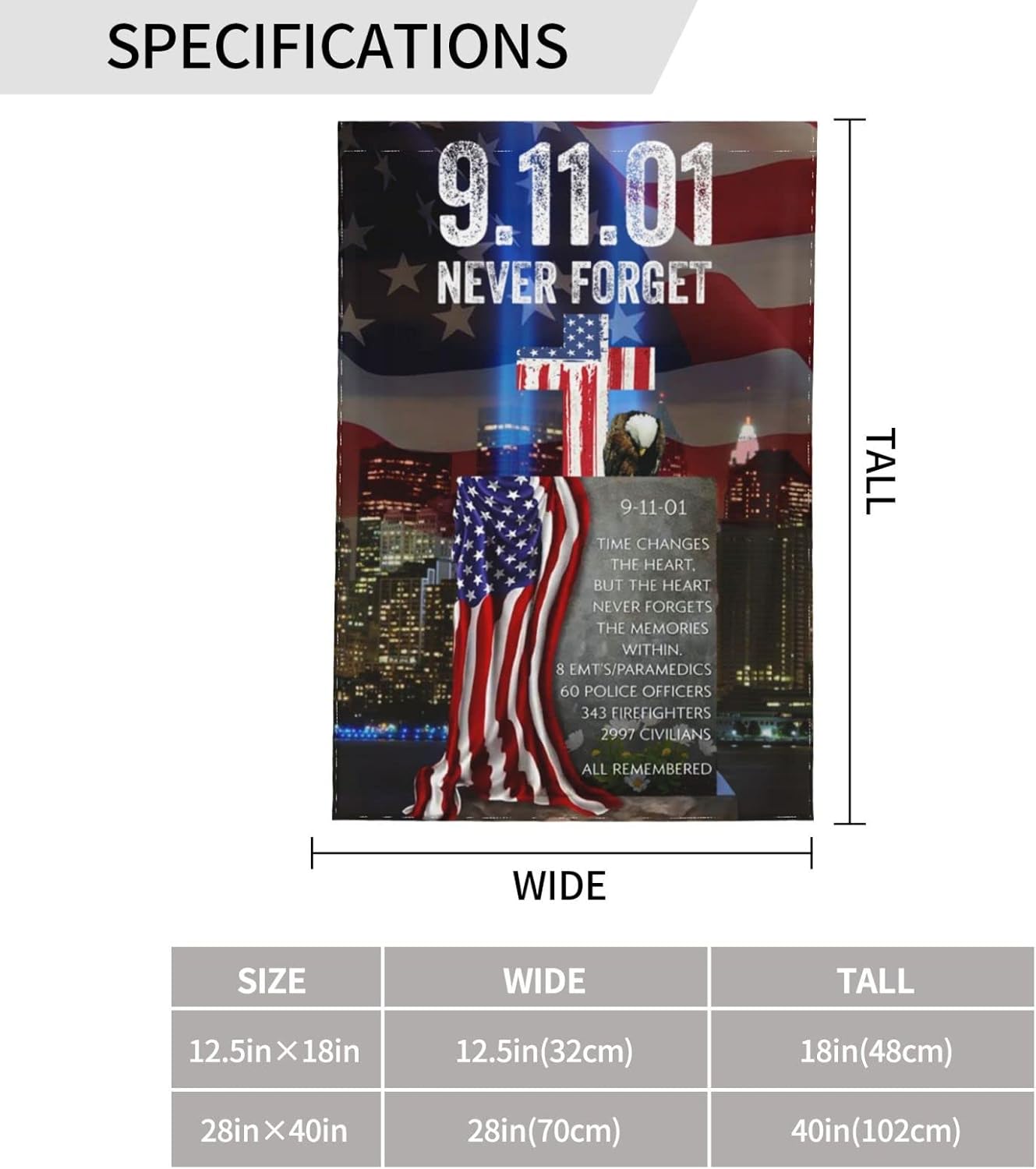 Never Forget 911 Patriotic Remembrance Garden Flag