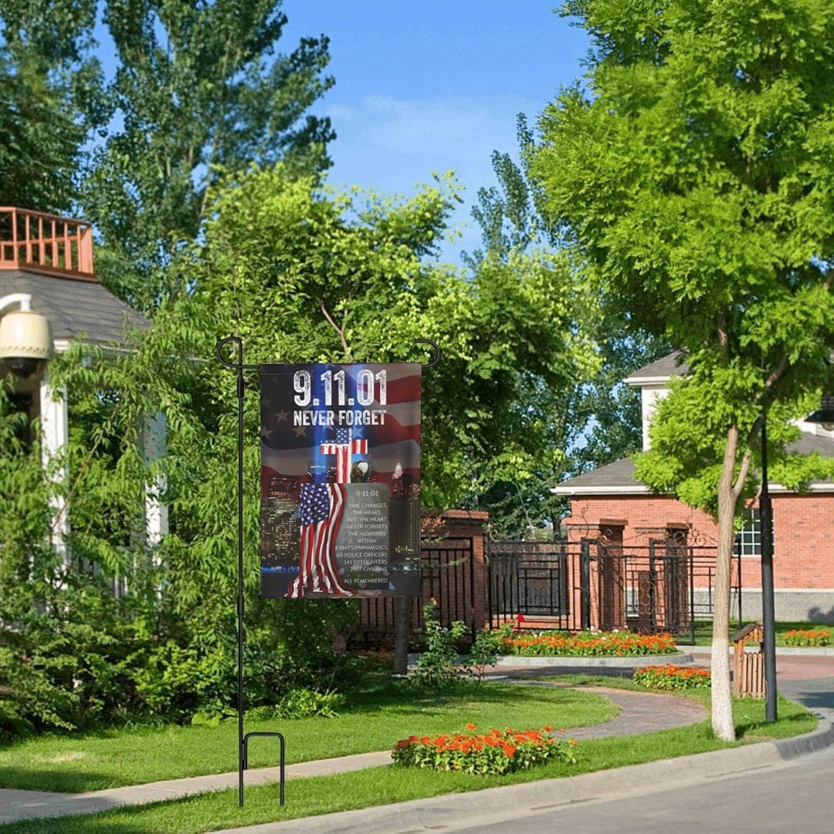 Never Forget 911 Patriotic Remembrance Garden Flag
