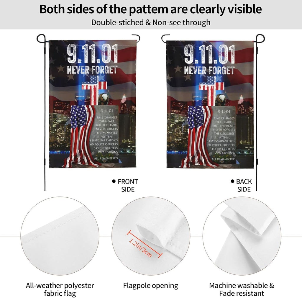 Never Forget 911 Patriotic Remembrance Garden Flag