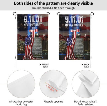 Never Forget 911 Patriotic Remembrance Garden Flag