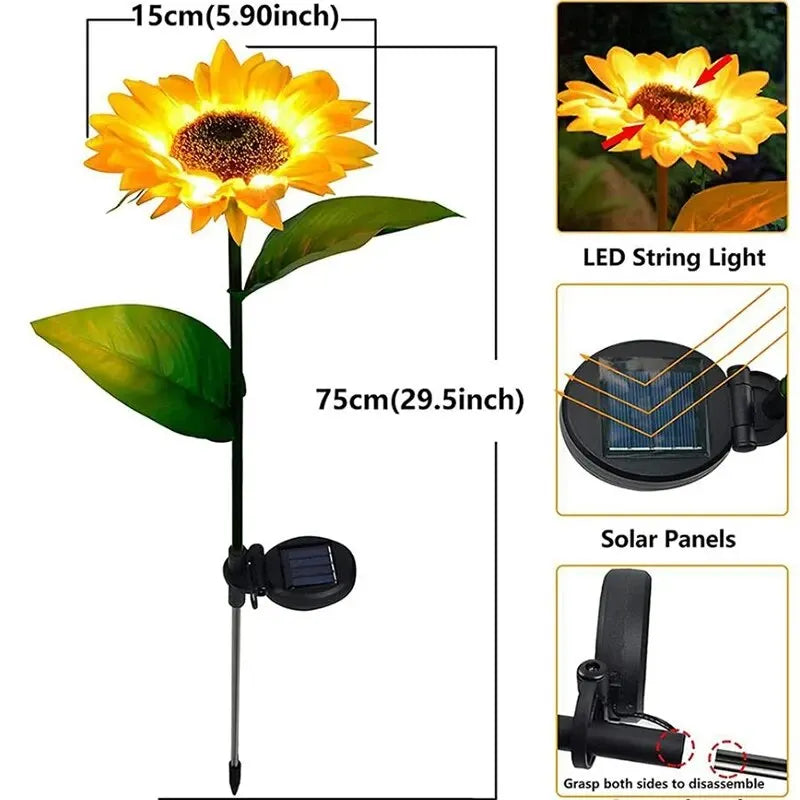 Solar Sunflower Garden Lights