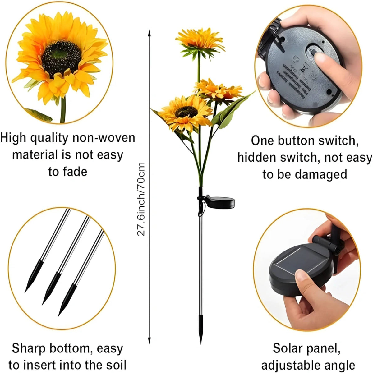 Sunflower Solar Snatch Garden LED Lights