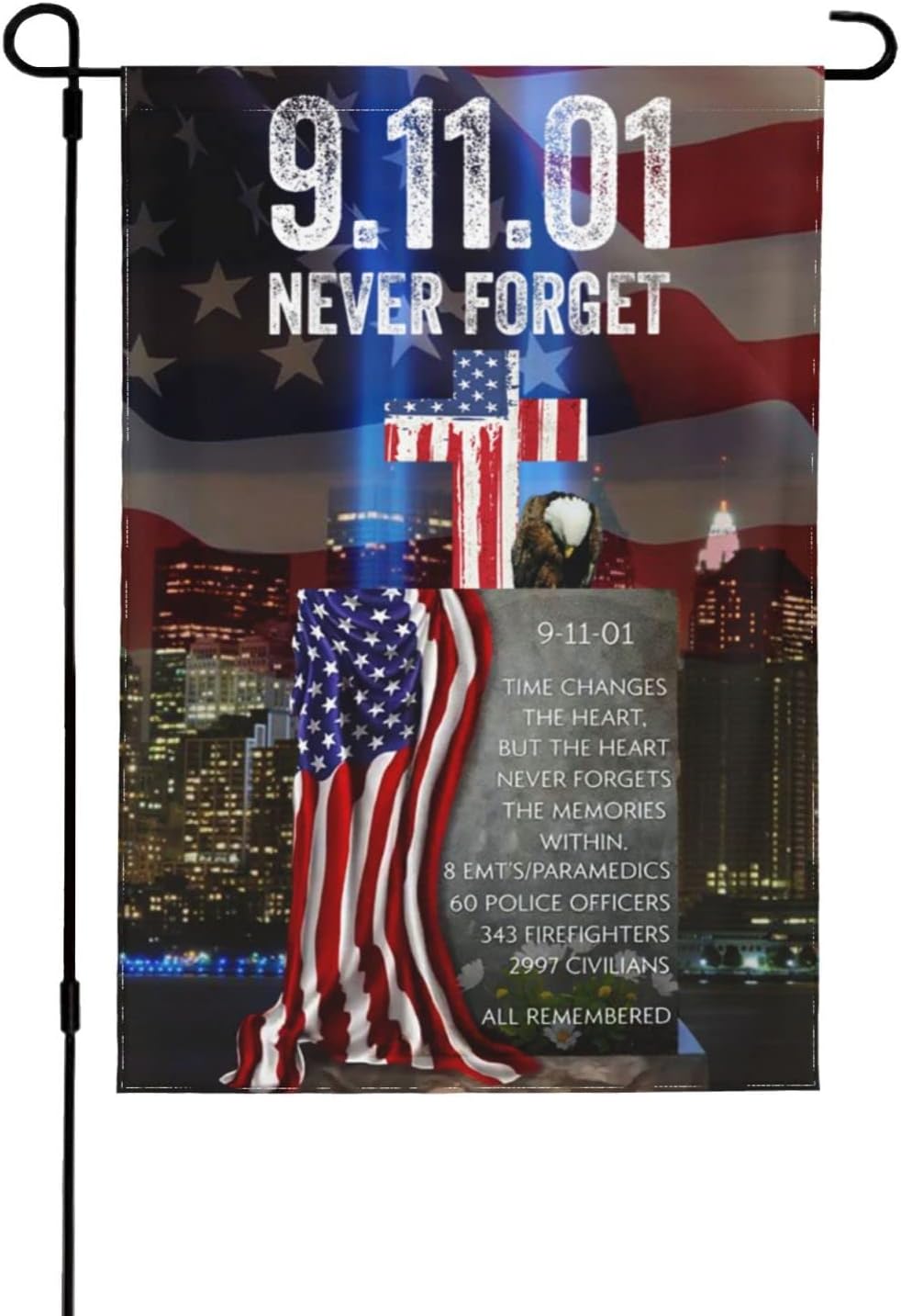 Never Forget 911 Patriotic Remembrance Garden Flag